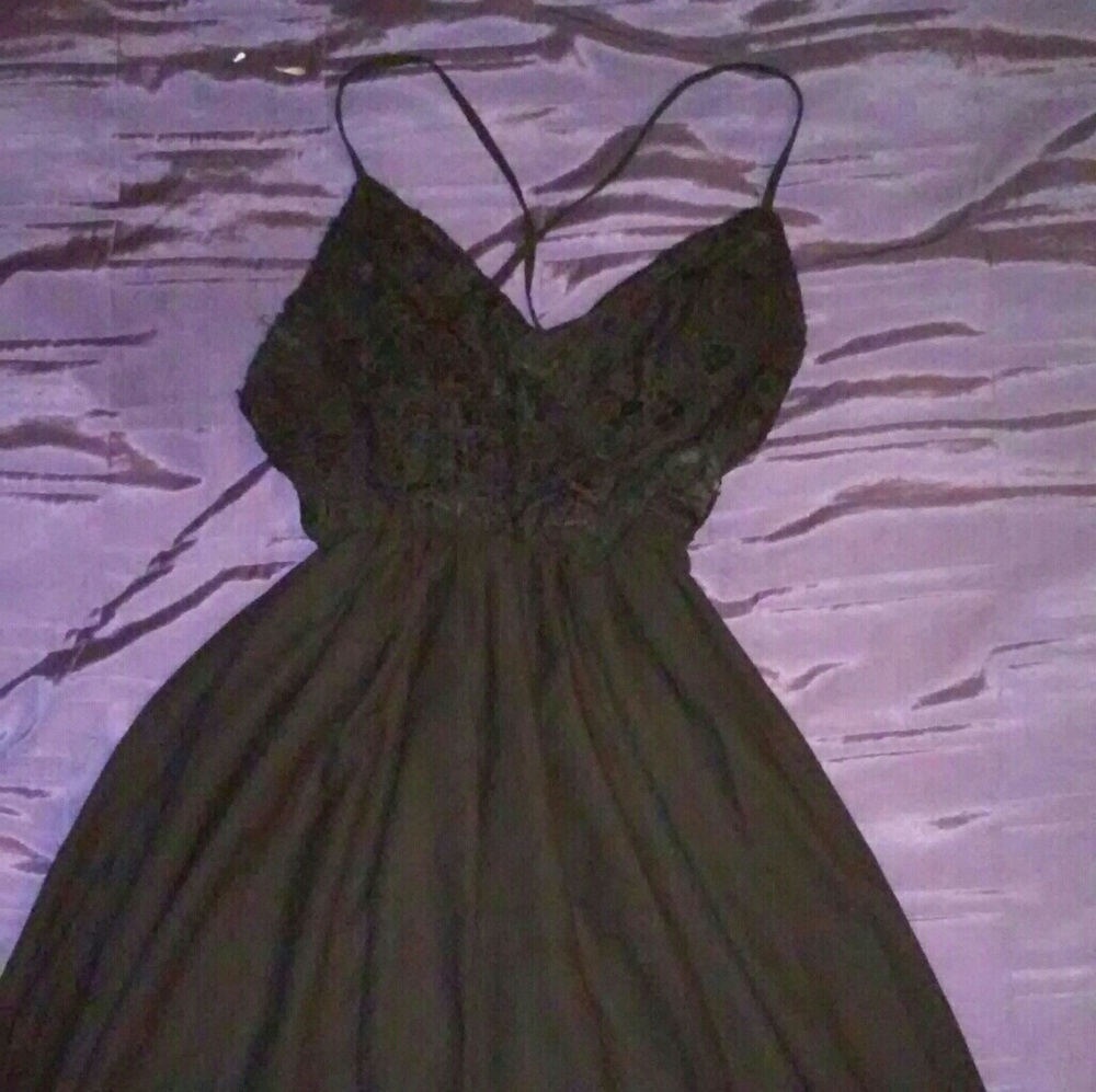 Black chiffon dress